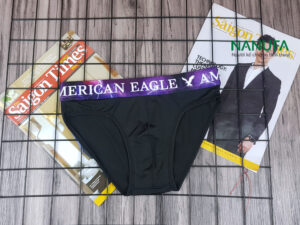 Quần lót tam giác Eagle thun lạnh đen cạp tím 9 quần lót tam giác eagle đen cạp tím thun lạnh