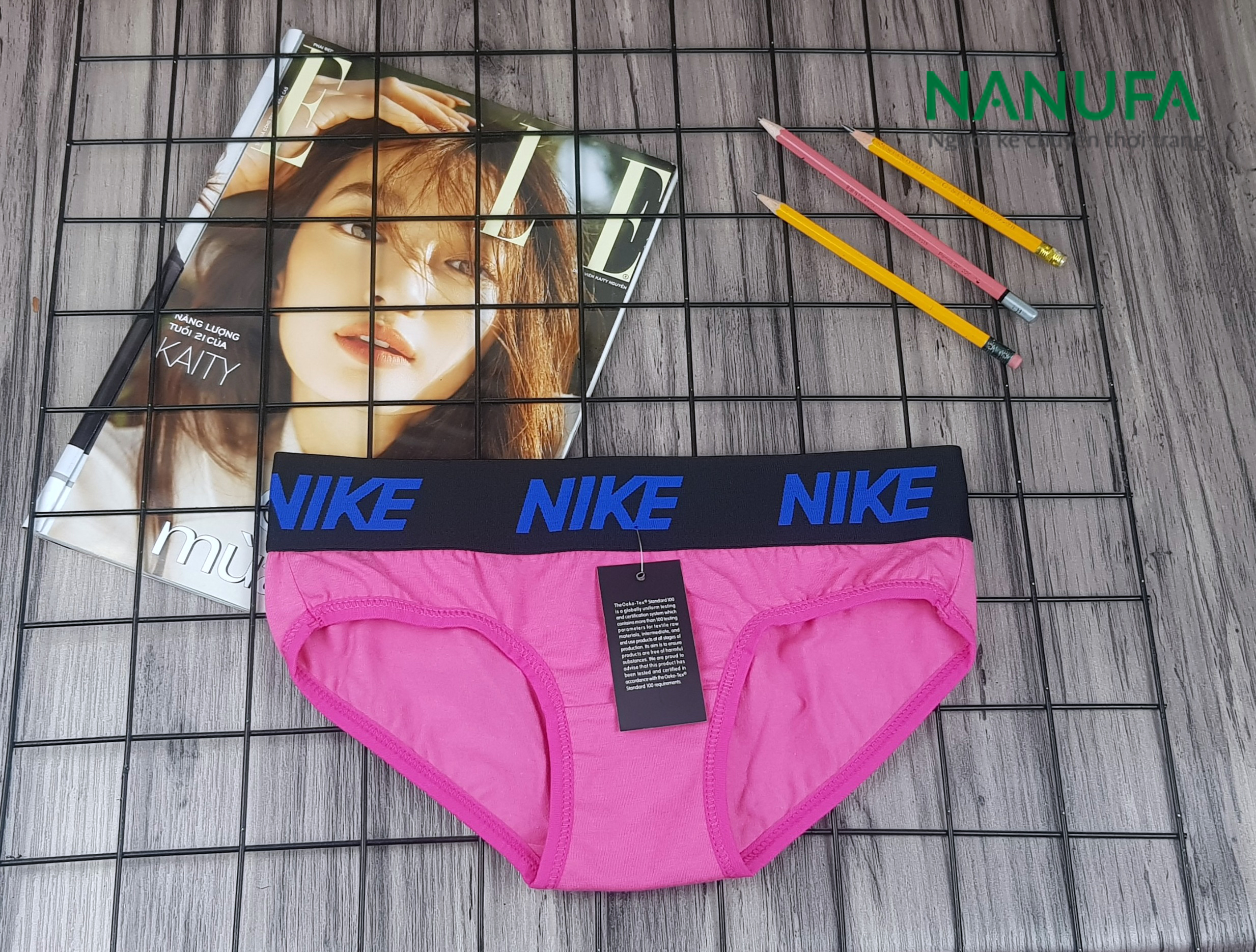 Quần lót nữ cotton màu hồng Nike 7 Quần lót nữ cotton thương hiệu Nike màu hồng