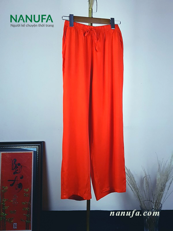 đồ bộ nữ dài tole 2 bông đỏ, quần