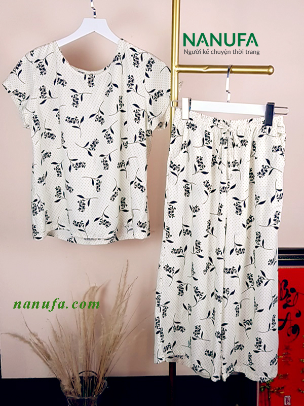 đồ bộ nữ tole bông trắng to