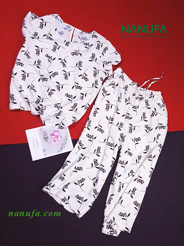 đồ bộ nữ tole bông trắng to